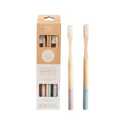 Luvin' Life Biodegradable Bamboo Toothbrush Adult Soft (2 Colour Pack) Pink Lake & Summer Sky x 2 Pack